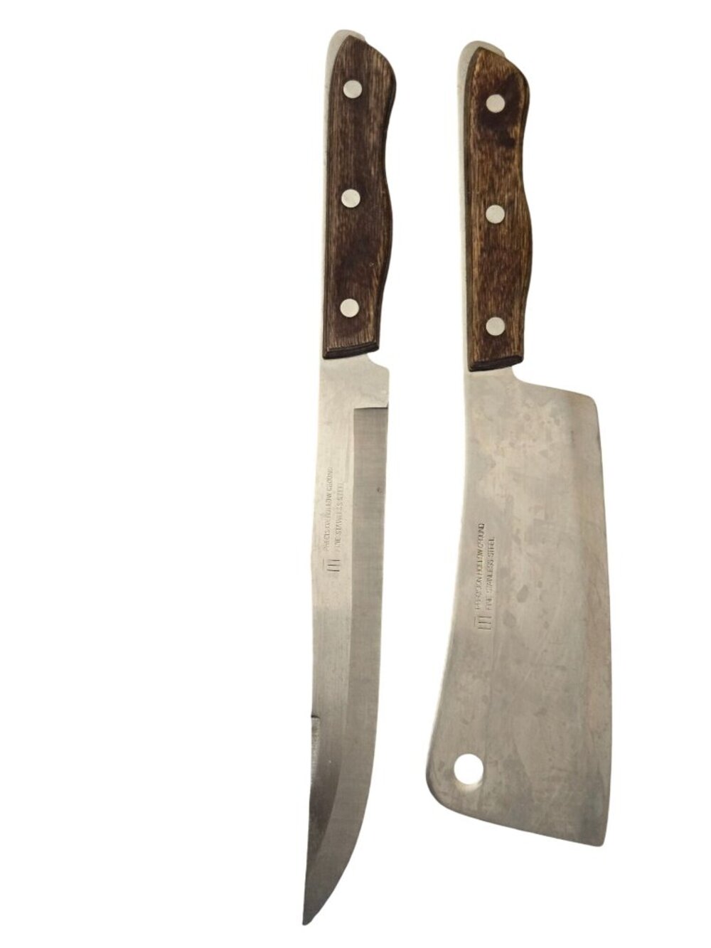 Maxam‎ Japan-S Stainless Steel Cleaver & Carving Knife Set With Wood Handles